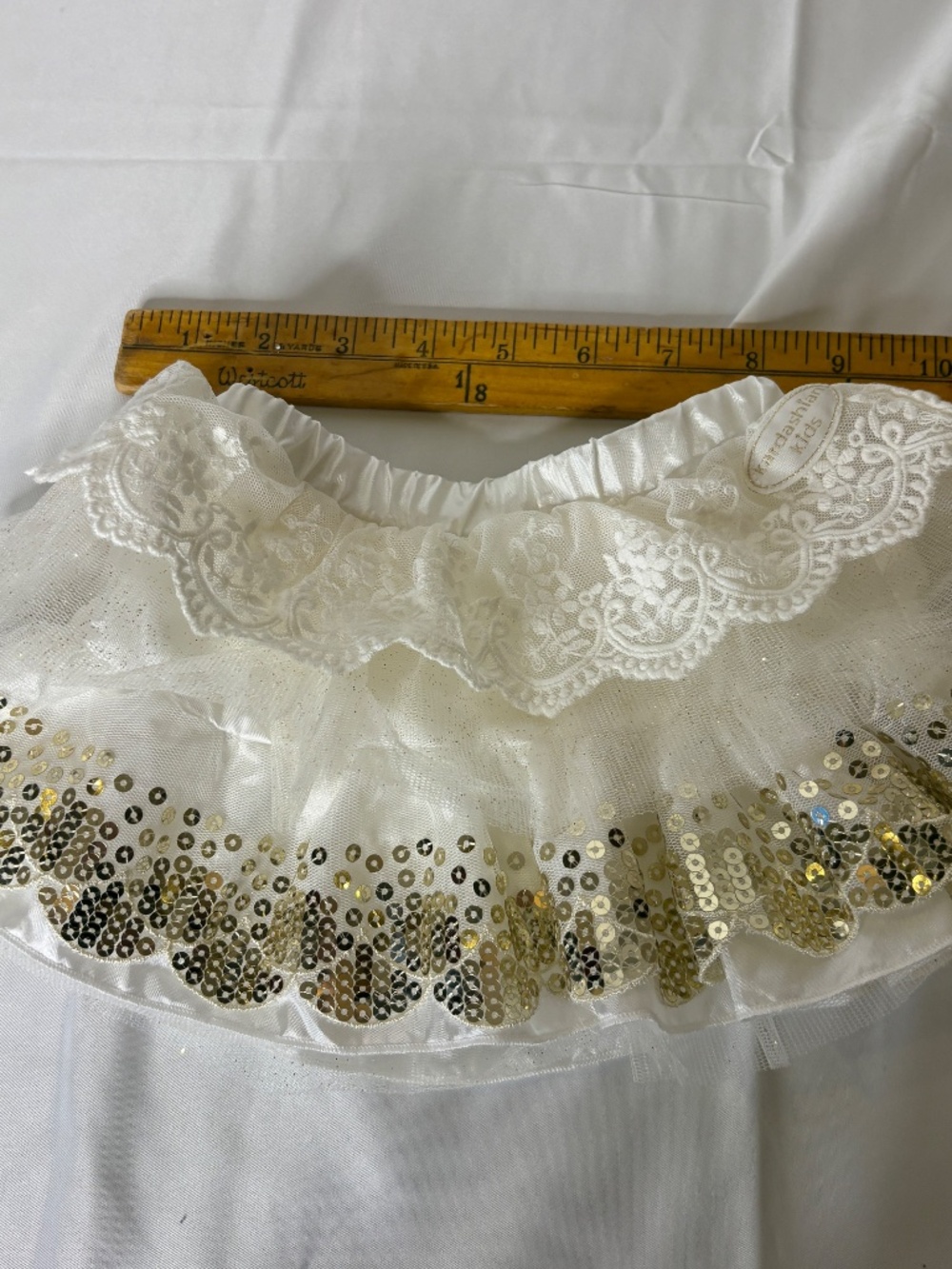 Kardashian Kids Skirt Size 3M Layered Lace/Tulle Shimmery Baby Girl Metallic